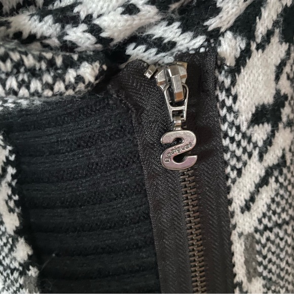 Desigual houndstooth shawl collar zip up sweater size XL. - Picture 3 of 8